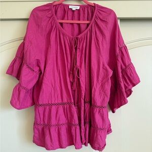 Pink Fuchsia Ruffled Blouse